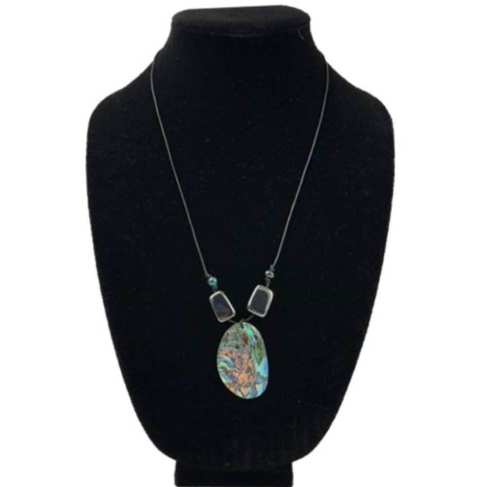 Iridescent Abalone Shell And Hematite Necklace - image 1